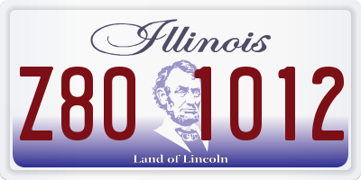 IL license plate Z801012