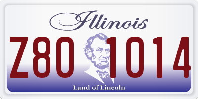 IL license plate Z801014