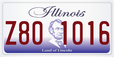 IL license plate Z801016