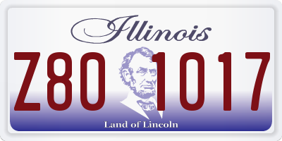 IL license plate Z801017
