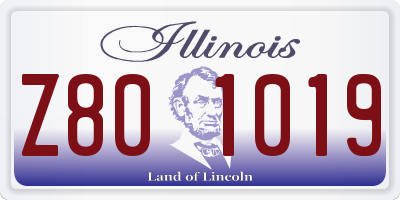 IL license plate Z801019