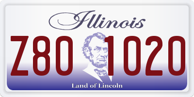 IL license plate Z801020