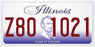 IL license plate Z801021