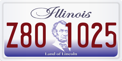 IL license plate Z801025