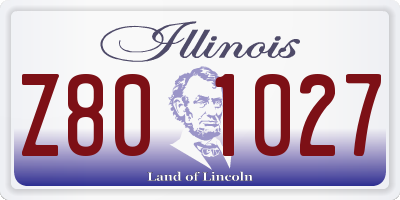 IL license plate Z801027