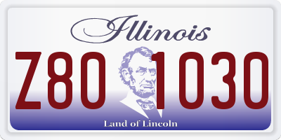 IL license plate Z801030