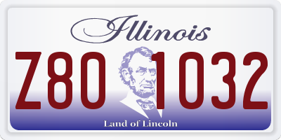 IL license plate Z801032