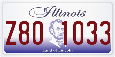 IL license plate Z801033