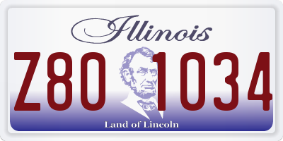 IL license plate Z801034