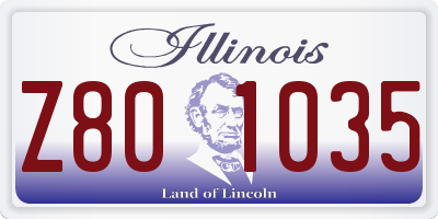 IL license plate Z801035
