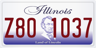IL license plate Z801037