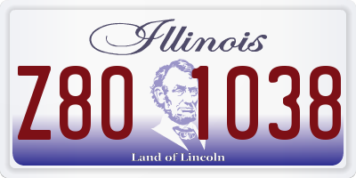 IL license plate Z801038