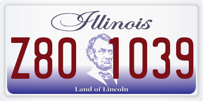 IL license plate Z801039