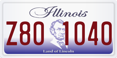 IL license plate Z801040