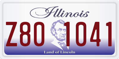 IL license plate Z801041
