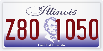 IL license plate Z801050