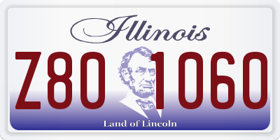 IL license plate Z801060