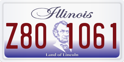 IL license plate Z801061
