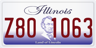 IL license plate Z801063