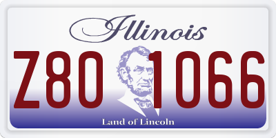 IL license plate Z801066