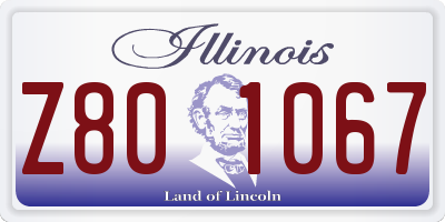 IL license plate Z801067