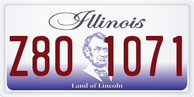 IL license plate Z801071