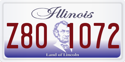 IL license plate Z801072