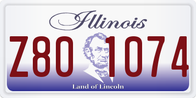 IL license plate Z801074