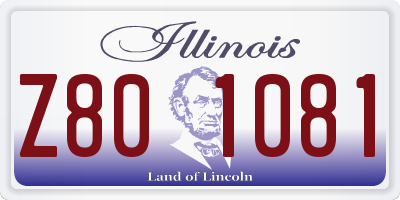IL license plate Z801081