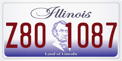 IL license plate Z801087