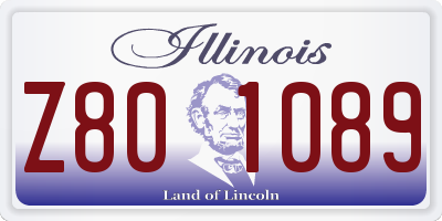IL license plate Z801089