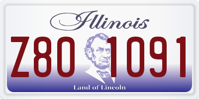 IL license plate Z801091