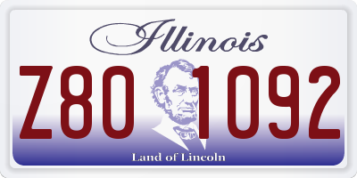 IL license plate Z801092