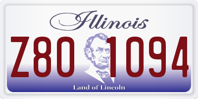 IL license plate Z801094
