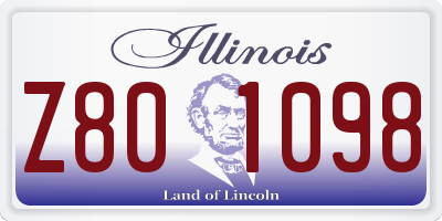 IL license plate Z801098