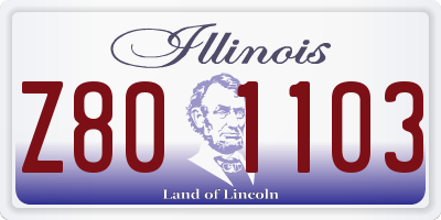 IL license plate Z801103