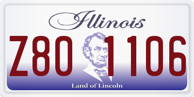 IL license plate Z801106