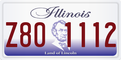 IL license plate Z801112