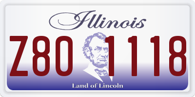 IL license plate Z801118