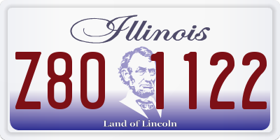 IL license plate Z801122