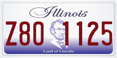 IL license plate Z801125
