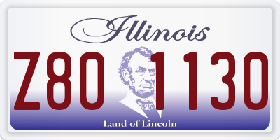 IL license plate Z801130