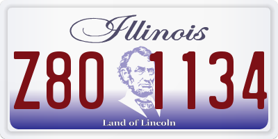 IL license plate Z801134