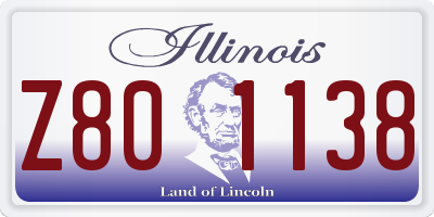 IL license plate Z801138