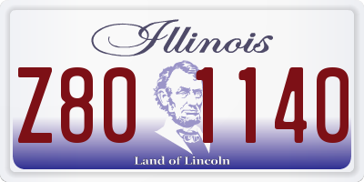 IL license plate Z801140