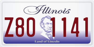 IL license plate Z801141
