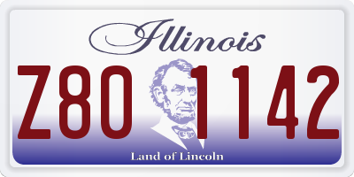IL license plate Z801142