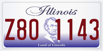 IL license plate Z801143