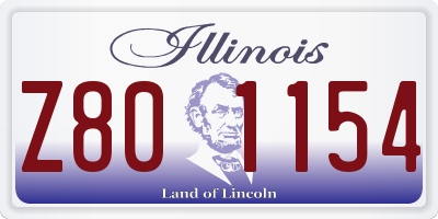 IL license plate Z801154