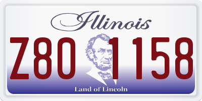 IL license plate Z801158